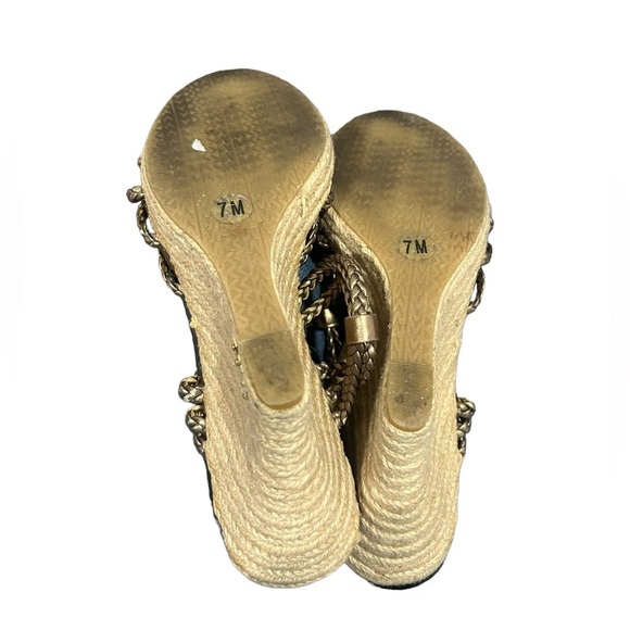 Michael Kors chrome wedge heels size 7 - Picture 10 of 10